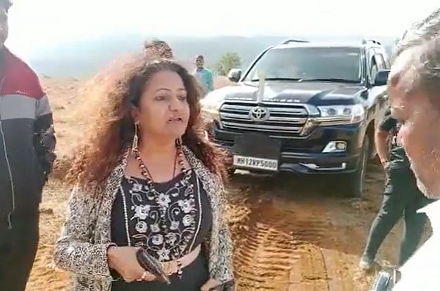 Puja Khedkar's mother was seen waving pistol at a man over a land dispute in the viral video | 
 - X